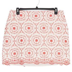 Loft Womens Skirt Embroidered Floral Boho Cottage Preppy Romantic Feminine 16 GV
